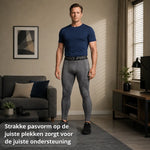 Postuur broek heren grijs, gelijkmatige drukverdeling